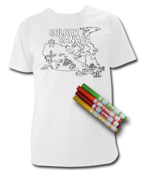 colour your own shirt canadian map and icons